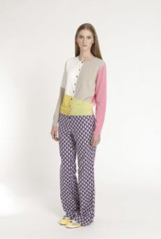 SS14 LIGHT ON LATTICE SEMI FLARE TROUSERS - Other Image